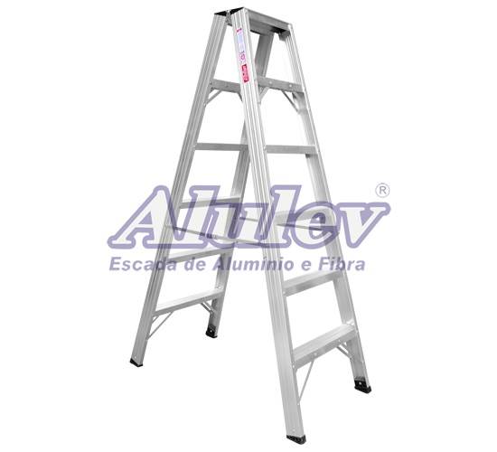 Escada de Alumínio Alulev Profissional Mod. AP105 5 Degraus