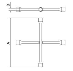 Chave de Roda Cruz 17x19 mm 