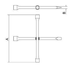 Chave de Roda Cruz com Espátula 17x19x21 mm 