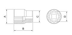 Soquete Estriado 3/4 X 1.1/8” 44854/105