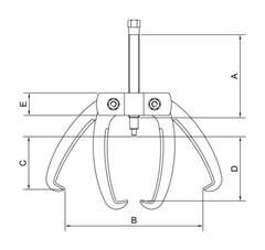 Sacador de Polias 2 Garras Rosca Fina 4'' 44027004 TRAMONTINA