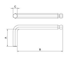 Chave Allen Hexagonal Ponta Abaulada 4,5 mm