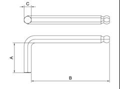 Chave Allen Hexagonal Ponta Abaulada 3,5 mm