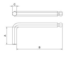 Chave Allen Hexagonal Ponta Abaulada 2,5 mm 