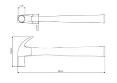 Martelo de Unha 20 mm Tramontina Basic com Cabo em Madeira Envernizada 40370020