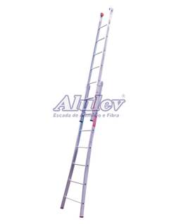 Escada de Alumínio Esticável até 5,40m Alulev Profissional ED110 10 Degraus