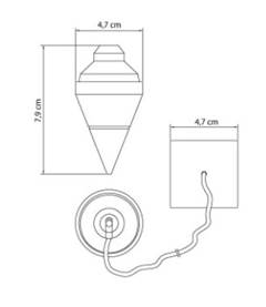 Prumo de Centro 400 g Tramontina em Ferro Fundido com Calço Guia de Aço e Cordão de Nylon 43181501