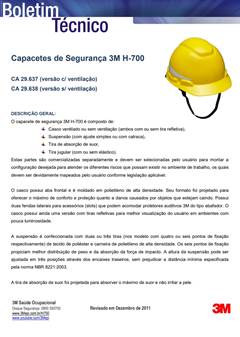 Capacete de Segurança Ventilado c/Carneira 3M H701 Branco