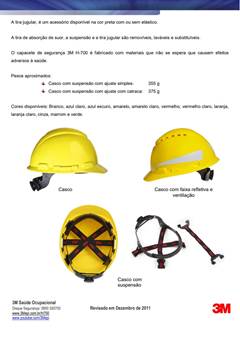 Capacete de Segurança Ventilado c/Carneira 3M H701 Branco