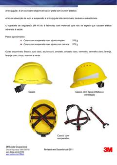Capacete de Segurança Ventilado c/Carneira Simples 3M H700 CA29637