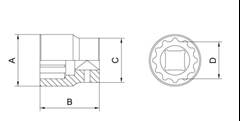 Soquete Estriado 1 x 80 mm 44911/080