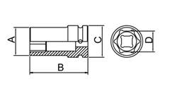 Soquete de Impacto Longo Encaixe 3/4 32mm 44893/132