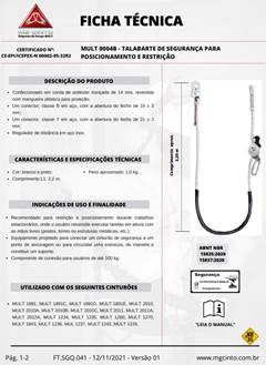 Talabarte em Corda MG Cinto MULT 0004B com Regulador de Distância em Inox