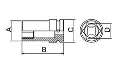 Soquete de Impacto Longo Encaixe 3/4 27mm 44893/127