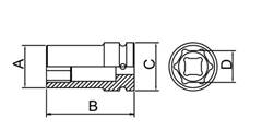 Soquete de Impacto Longo Encaixe 3/4 17mm 44893/117