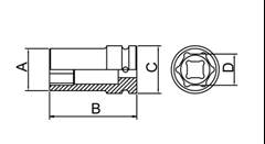 Soquete de Impacto Longo Encaixe 3/4 24mm 44893/124