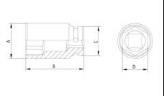 Soquete de Impacto Longo Encaixe 1” 27mm 44932/027