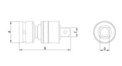 Junta universal em aço cromo molibdênio - Encaixe 3/4''