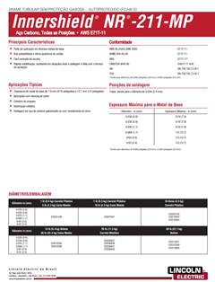 Arame Tubular Lincoln Innershield NR 211-MP 1,1mm auto protegido sem gás