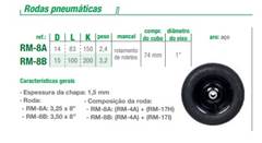 Roda Pneumática 15” Aro Aço Marcon RM-8B Cap. 200kg  