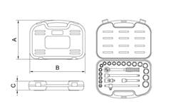 Maleta com Soquetes Xtractor Plus e Acessórios 1/2” 