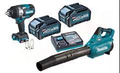 Kit Soprador de Folhas UB001+Chave de Impacto TW001+2 Baterias BL4040+1 Carregador DC40RA Bivolt Makita KITUB001+TW001